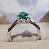 Ring Giulia - One Carat Moissanite Heart Sterling Silver Women's Ring Velanci