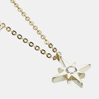 Moissanite North Star Pendant Necklace - Sterling Silver Velanci
