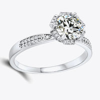 1 Carat Moissanite Ring Giulia - Halo Pave Band Shine Women's Ring Velanci