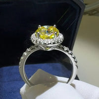 3 Carat Moissanite Sterling Silver Ring Alessia - Halo Shine Women's Ring Velanci