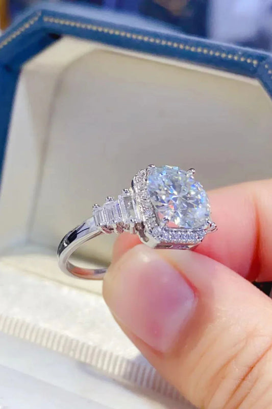 3 Carat Moissanite Sterling Silver Ring Elena - Bold Shine Women's Ring Velanci