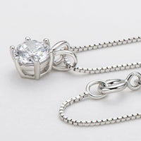 Minimalist 1 Carat Moissanite Necklace - Sterling Silver Velanci