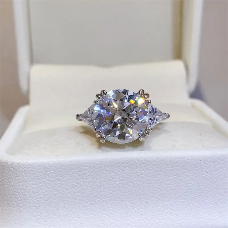 5 Carat Moissanite Sterling Silver Ring Lucia - Brilliance Women's Ring Velanci