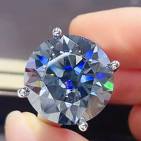 Moissanite Sterling Silver Ring Anna - 20 Carat Center Stone Women's Ring Velanci