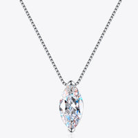 Moissanite Necklace - 1 Carat Rhodium Plated Silver Velanci