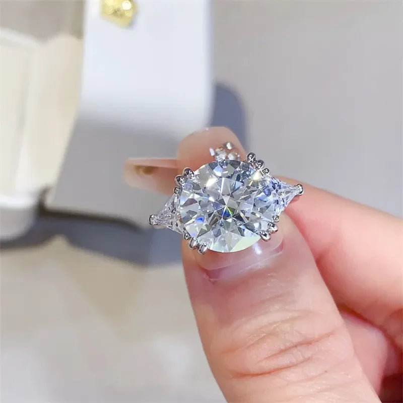 5 Carat Moissanite Sterling Silver Ring Lucia - Brilliance Women's Ring Velanci