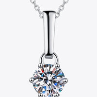 Minimalist 1 Carat Moissanite Necklace - Sterling Silver Velanci