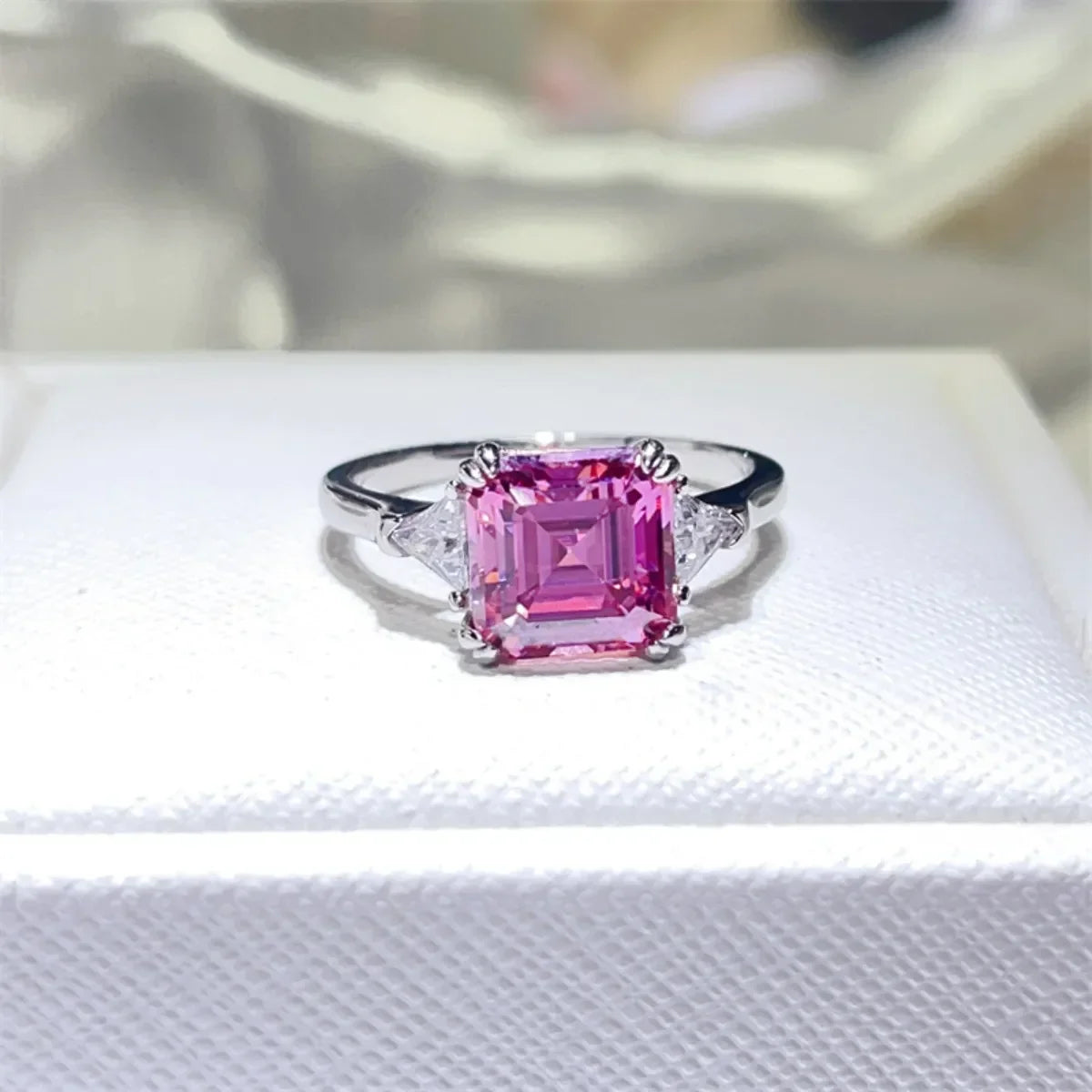 Platinum-Plated Moissanite Ring 3 Carat Giovanna - Brilliant Women's Ring Velanci