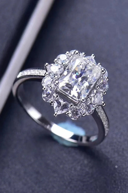 Moissanite Ring Sofia - 2 Carat Cushion Halo Sparkle Women's Ring Velanci