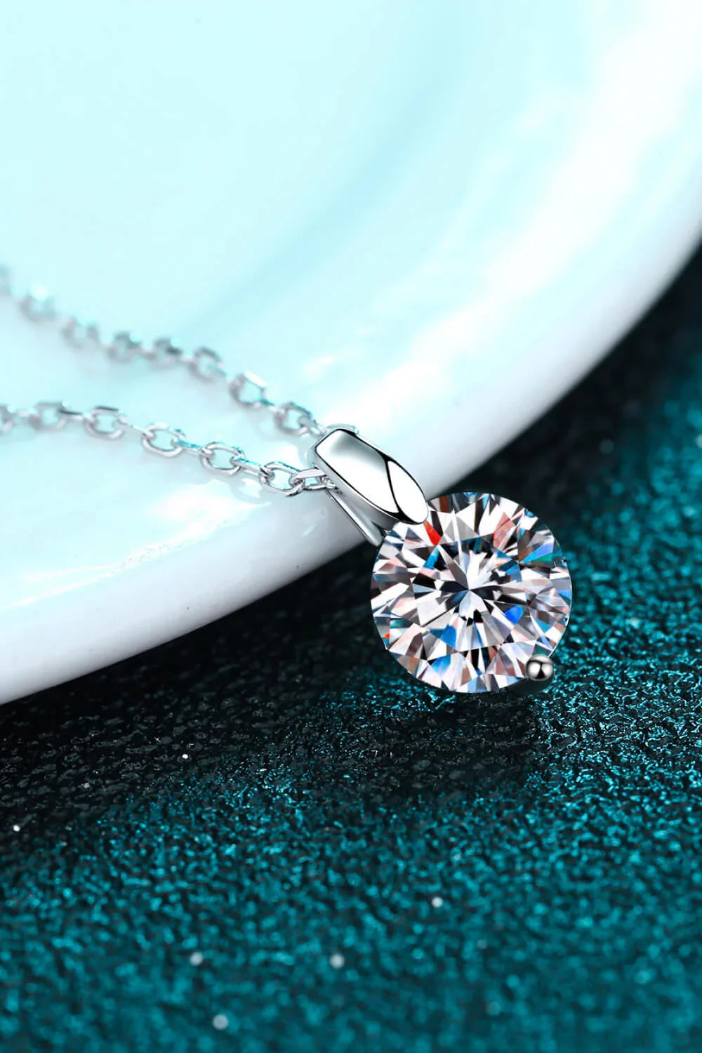 Coastal 2 Carat Moissanite Necklace - Sterling Silver Shine Velanci