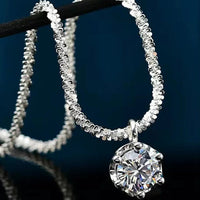 1ct Moissanite Necklace - Platinum-Plated Sterling Silver Velanci