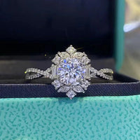 Ring Isabella - Floral 2 Carat Moissanite Crisscross Women's Ring Velanci