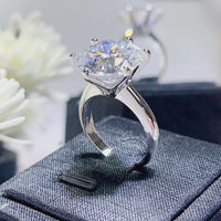 Ring Lia - 10ct Moissanite, Platinum-Plated Sterling Silver Women's Ring Velanci