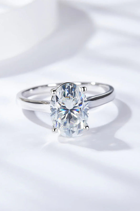 Moissanite Ring Giulia - 2.5ct Oval Solitaire Minimalist Women's Ring Velanci