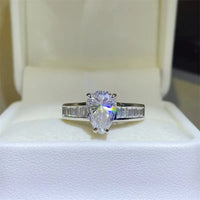 Sterling Silver 3 Carat Moissanite Ring Bianca - Brilliance Women's Ring Velanci
