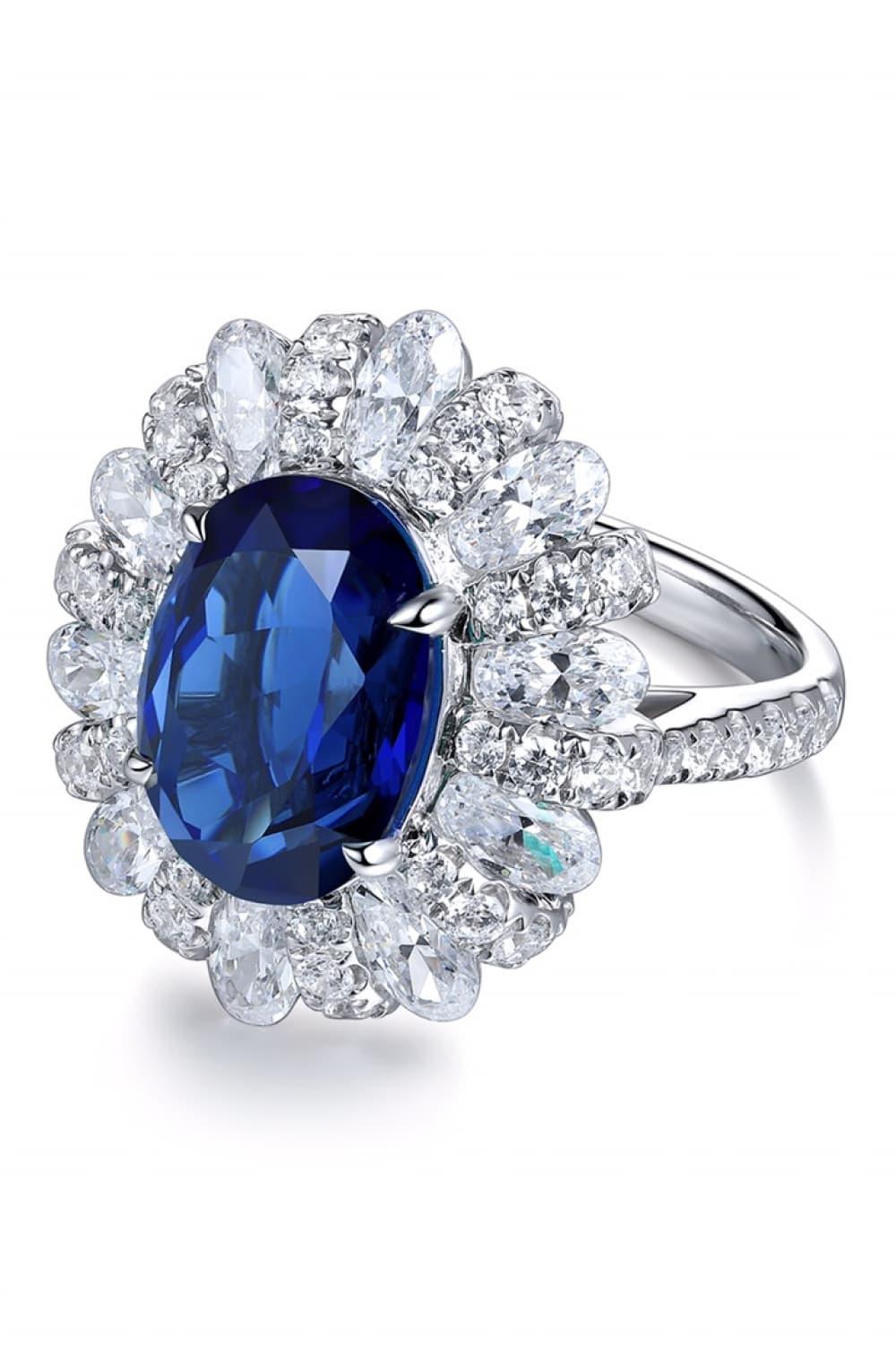 Ring Alessia - 5 Carat Lab-Grown Sapphire Flower Gleam Women's Ring Velanci