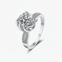 Sterling Silver Moissanite Ring Alessia - All Day Comfort Fit Women's Ring Velanci
