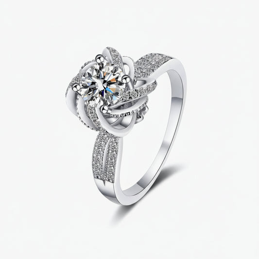 Sterling Silver Moissanite Ring Alessia - All Day Comfort Fit Women's Ring Velanci