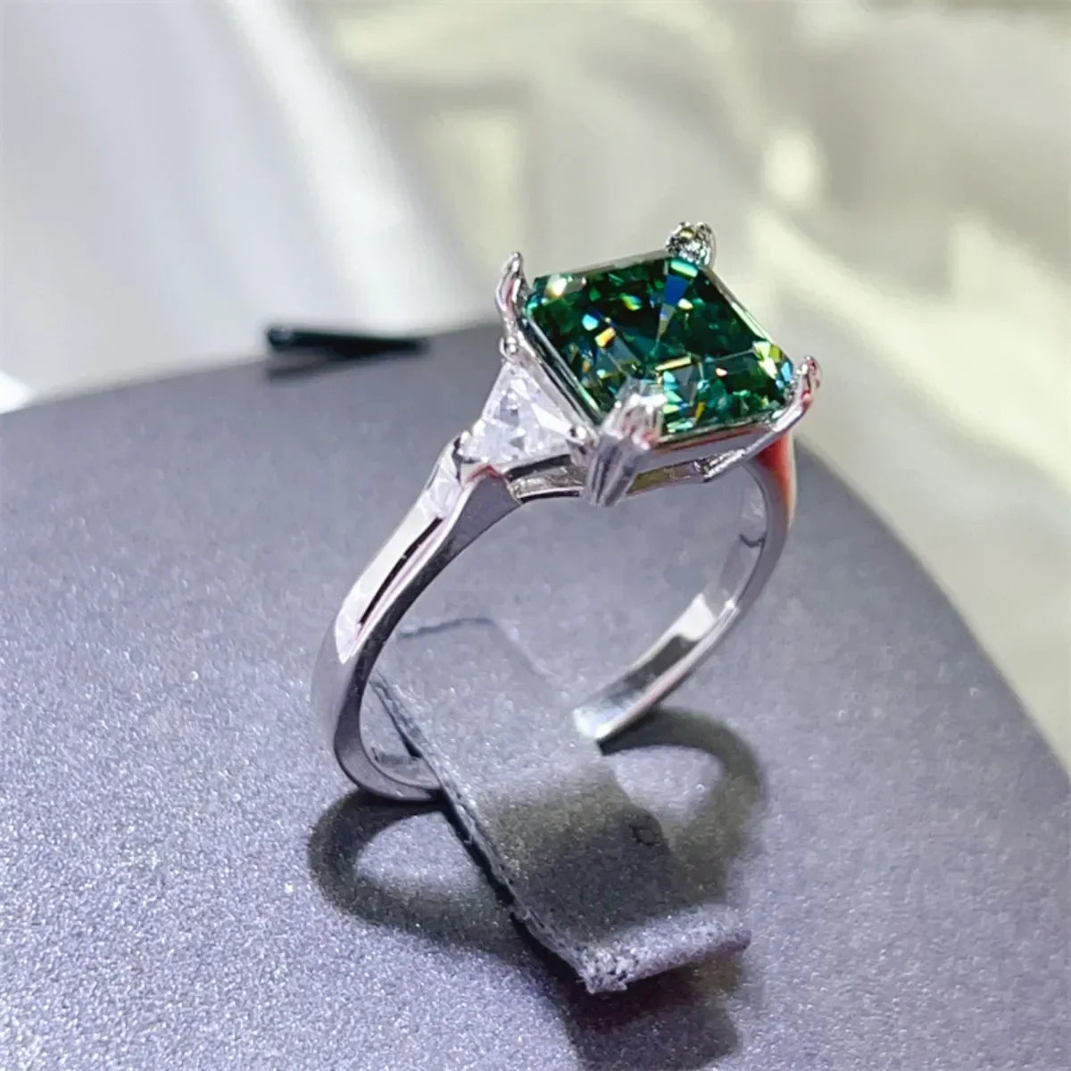 Moissanite Ring Alessia - 3ct Sterling Silver Shine Women's Ring Velanci