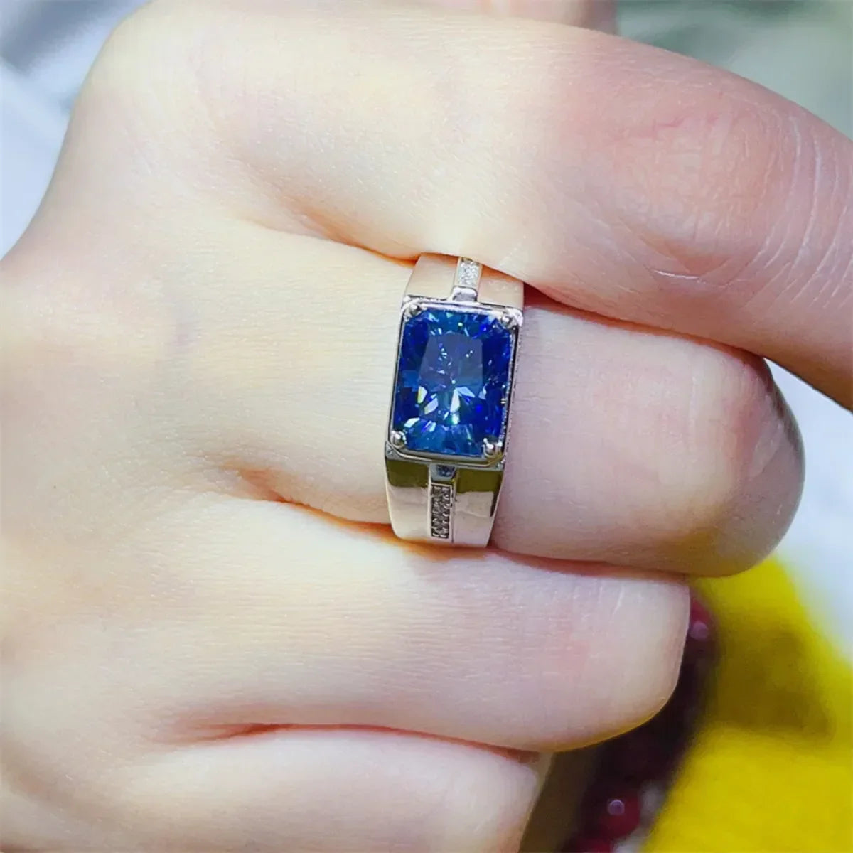 2 Carat Moissanite Sterling Silver Ring Valentina - Azure Women's Ring Velanci
