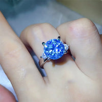 Moissanite Ring Francesca - 5 Ct Center Sparkle Sterling Women's Ring Velanci
