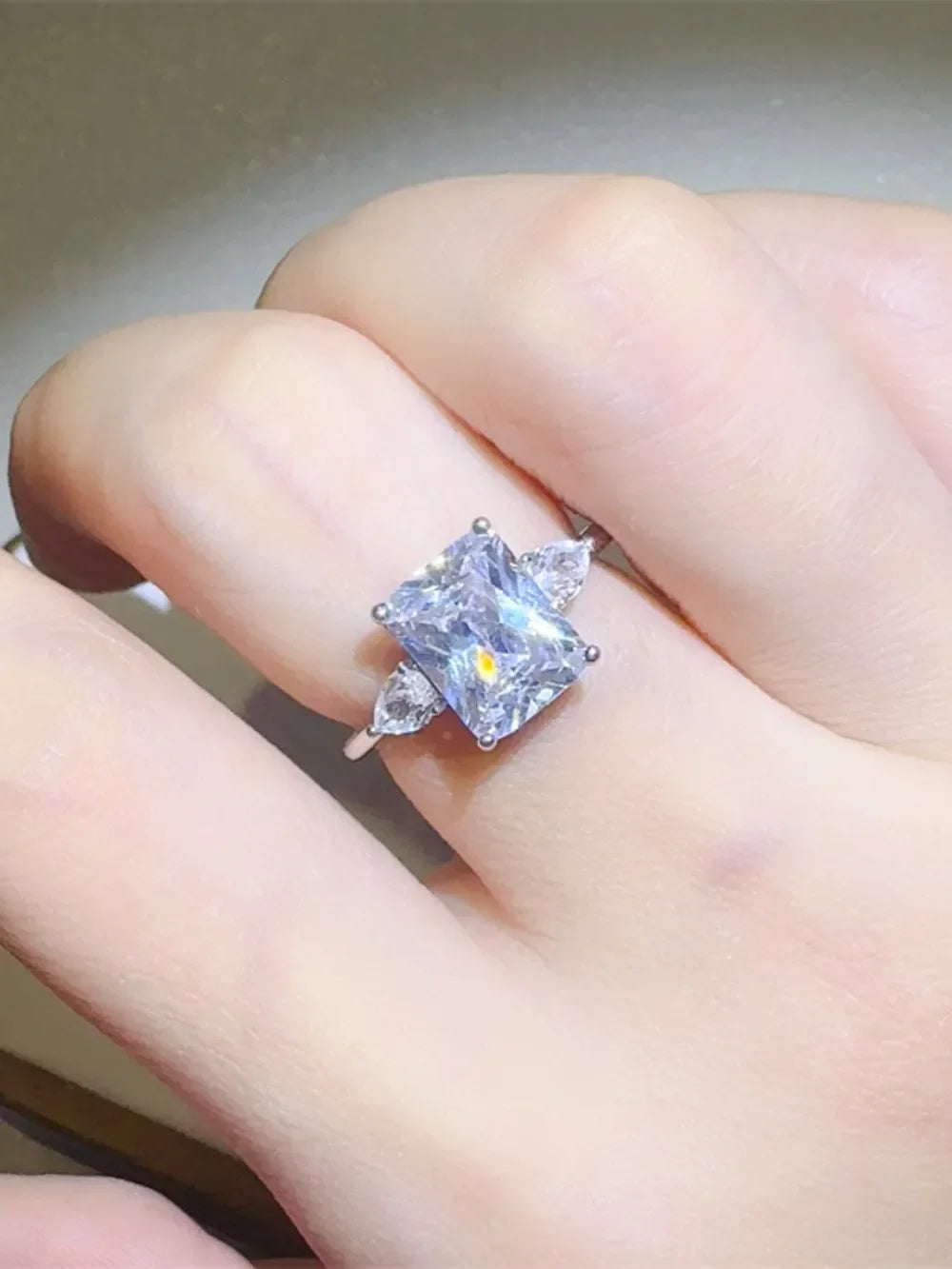 3 Carat Moissanite Ring Alessia - Square Cut Brilliance Women's Ring Velanci