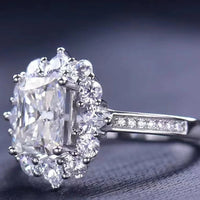 Moissanite Ring Sofia - 2 Carat Cushion Halo Sparkle Women's Ring Velanci