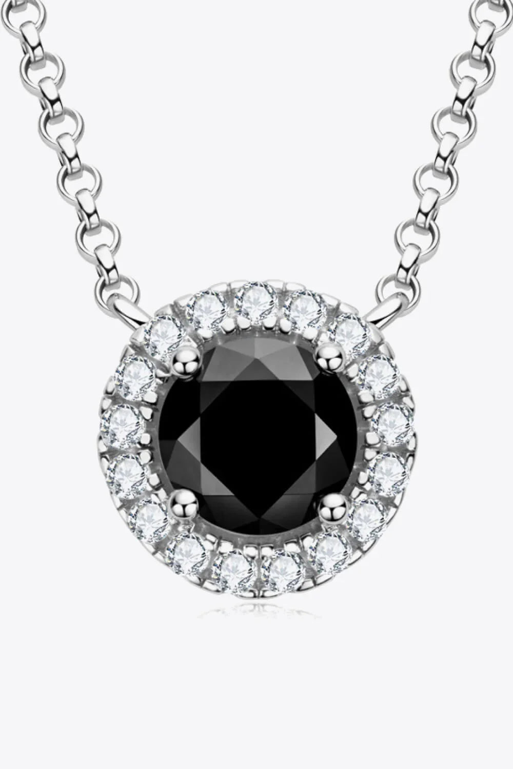 TwoTone 1 Carat Moissanite Pendant Necklace - Subtle Sparkle Velanci