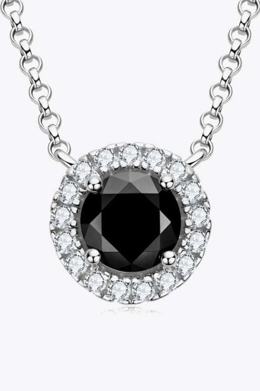 TwoTone 1 Carat Moissanite Pendant Necklace - Subtle Sparkle Velanci