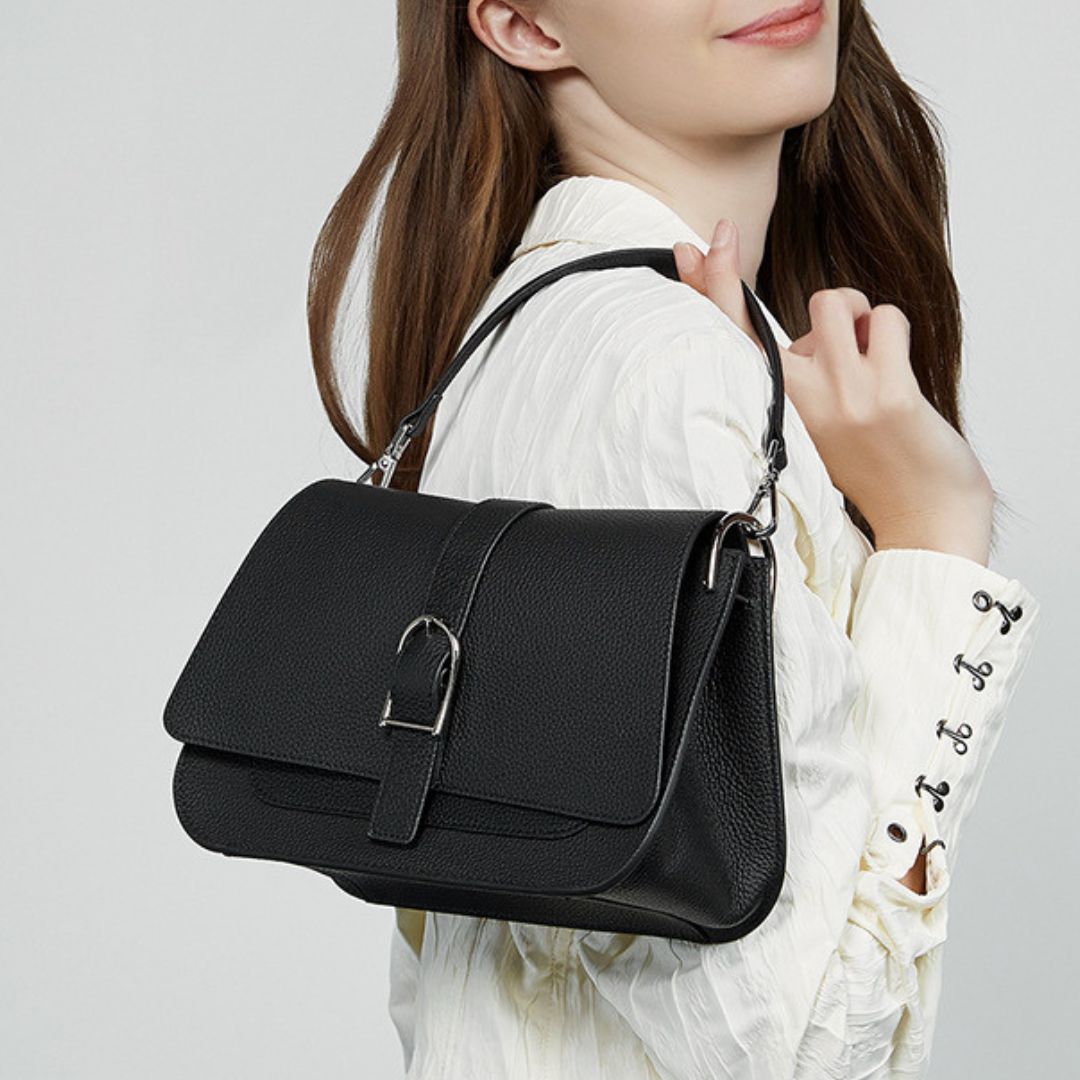 Huntington Veil Handbag: Timeless Elegance in Genuine Leather