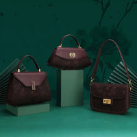 D'Amore Timeless Orchid Leather Handbag Velanci