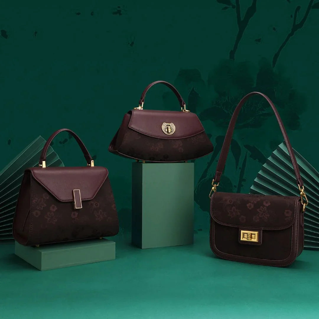 D'Amore Timeless Orchid Leather Handbag Velanci