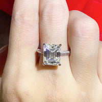Ring Isabella - 5 Carat Emerald-Cut Moissanite Silver Women's Ring Velanci