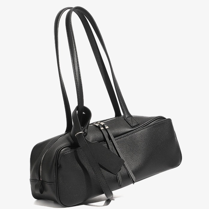 Exquisite Genuine Pebbled Leather Shoulder Handbag