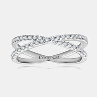 Moissanite Ring Bianca - Crisscross Sterling Silver Shine Women's Ring Velanci