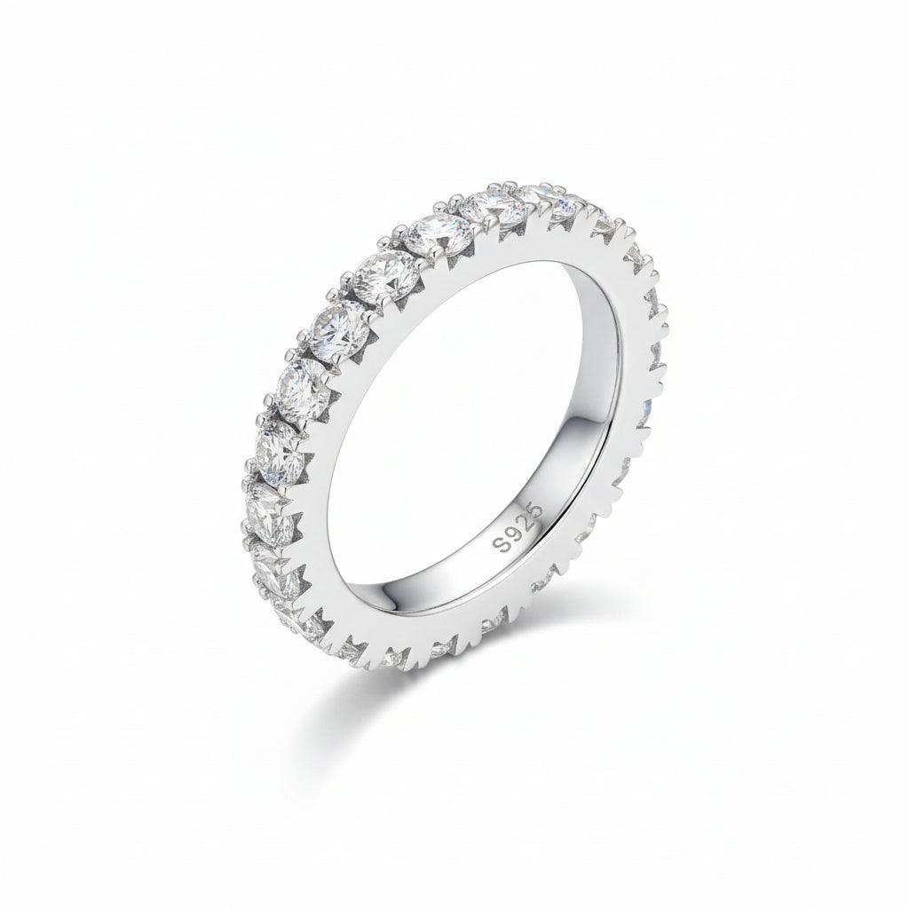 2.3 Carat Moissanite Eternity Ring Giulia - Sterling Silver Women's Ring Velanci
