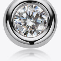 1 Carat Moissanite Pendant Necklace - Bezel Sterling Silver Velanci