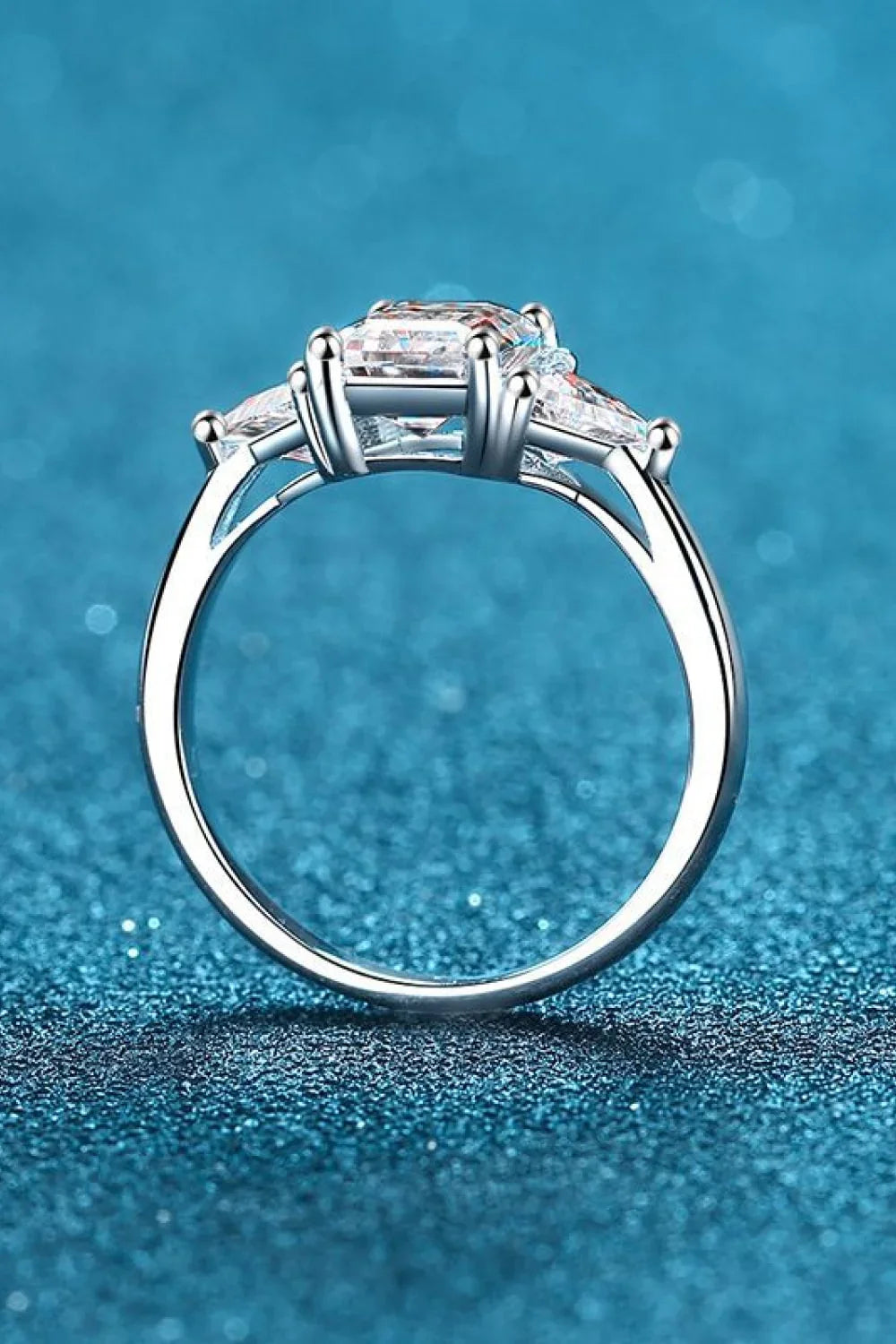 3 Carat Moissanite Ring Valentina - Rhodium-Plated Shine Women's Ring Velanci