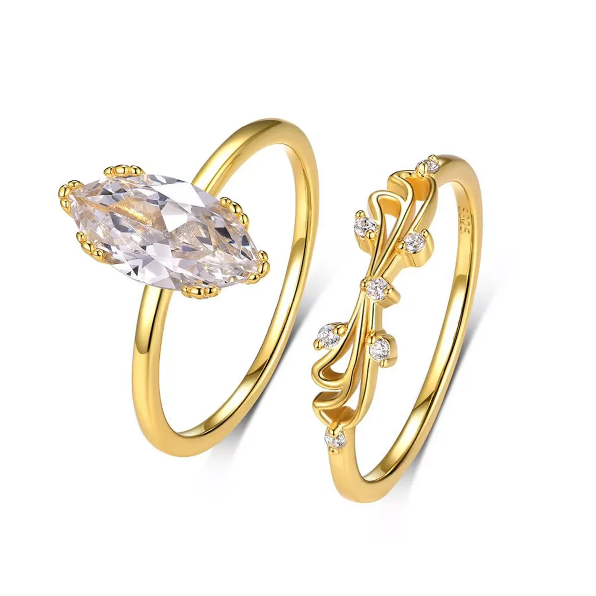 2-Piece 2-Carat Moissanite Ring Giulia - Marquise Sparkle Women's Ring Velanci
