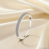 Ring Giulia - Sterling Silver Moissanite Half-Eternity Shine Velanci