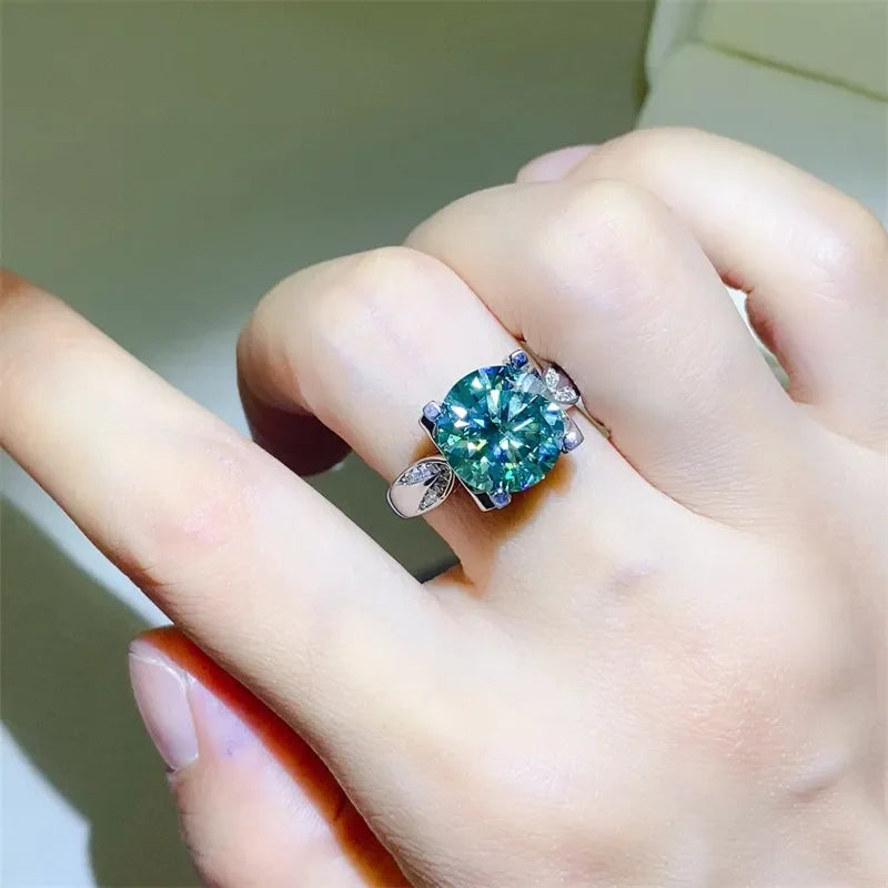 Ring Bianca - Bold 5 Carat Moissanite Sterling Silver Shine Women's Ring Velanci