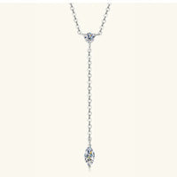 VVS1 Moissanite Y-Drop Necklace - 18K Gold-Plated Silver Velanci