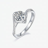 Ring Alessia - 1 Carat Moissanite Sterling Silver Twist Women's Ring Velanci