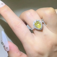 Ring Alessia - 2 Carat Moissanite Teardrop Halo, Platinum Women's Ring Velanci