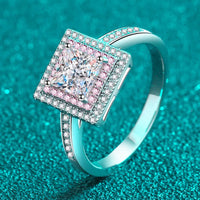 Moissanite Ring Giulia - Minimalist 1 Carat Geometric Design Women's Ring Velanci