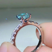 Moissanite Ring Giovanna - 1 Carat Side Stone Brilliance Women's Ring Velanci