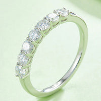 Moissanite Platinum-Plated Ring Giulia - Seven-Stone Shine Women's Ring Velanci
