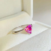 1 Carat Moissanite Ring Bianca - Pink Heartcut Shine Women's Ring Velanci