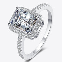 Ring Giulia - 2 Carat Moissanite Halo Sterling Silver Women's Ring Velanci