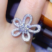Ring Lucia - 1 Carat Moissanite Flower-Shape Open, Platinum Women's Ring Velanci